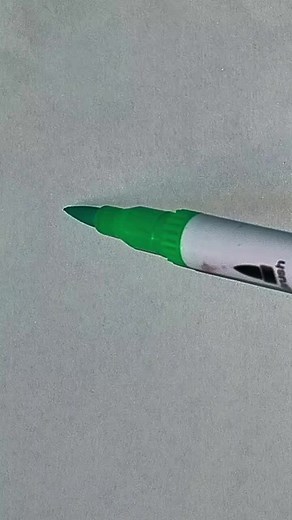 Creative Drawing with Green and White Marker Pen
