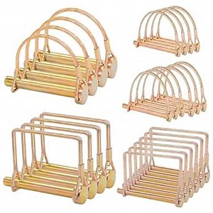 Twidec/24Pcs Pto Pin Shaft Locking Pin 1/4" 5/16" 3/8" Safety Pins Heavy Duty Trailer Hitch Pin Lock Gold Trailer Coupler Pin for PTO Farm Lawn Garden Hitches Wagons Trailer connectors N-051-24PCS-5K