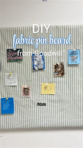 DIY Fabric Pin Board Using a Thrifted Cork Board ✨📌