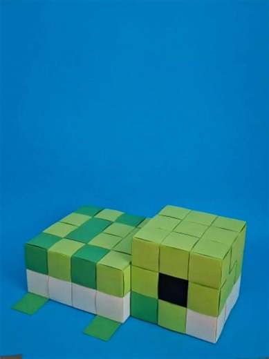 3d origami minecraft baby turtle tutorial #minecraft #turtle #origami #papercraft #cute