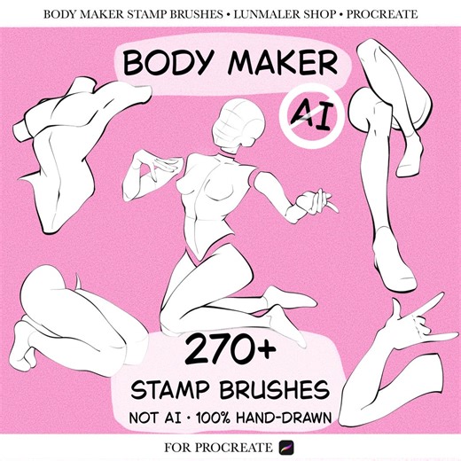 Female Body Maker Stamp Brushes for Procreate. Procreate Character Design. Procreate Poses Stamp. Head, Hand, Leg, Foot, Body Stamp Brushes - Etsy New Zealand