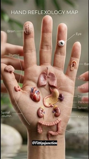 Hand Reflexology Map: How to Heal Your Body with Your Hands 🧠❤️#healthtips #ytshorts #viral #shorts