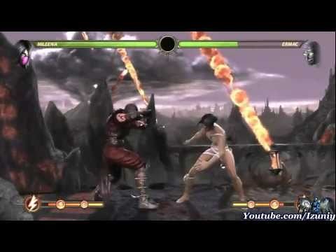 Mortal Kombat 9 Sexy Mileena in Hot Flesh Pit Costume Vs. Ermac Gameplay Fatality