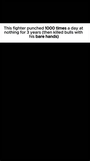 Motivation | Wisdom | Growth on Instagram: "Mas Oyama went to the mountains. Alone. Age 27. For 3 years. His daily routine: - 1000 punches at air - 1000 kicks at trees - Stand under waterfalls - Meditate on a cliff edge - Sleep on rocks No people. No news. No entertainment. No books. Just him and the mountain. When he came down, promoters wanted to test him. “Fight a bull.” Oyama killed 3 bulls. With his hands. One punch each. But here’s what those 3 years really were: Mental prison. Every day, 