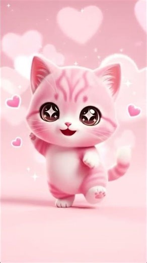 Pink Chibi Kitten Shows Off Its Cutest Dance Moves 🐾✨ #cute #kawaii #chibicat