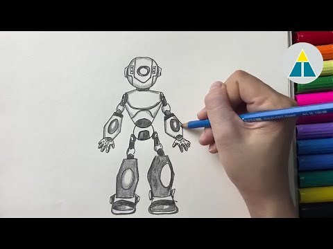 Vẽ ROBOT đơn giản | Vẽ đơn giản cùng Hi Art Cute | How to draw a ROBOT