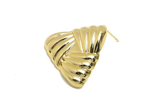 Vintage Triangle Earring Stud - Brass Geometric Folded Earring - Retro Triangular Clip-on Earring Stud - Gold Jewelry - 29x28x4mm - RGP10041 - Etsy