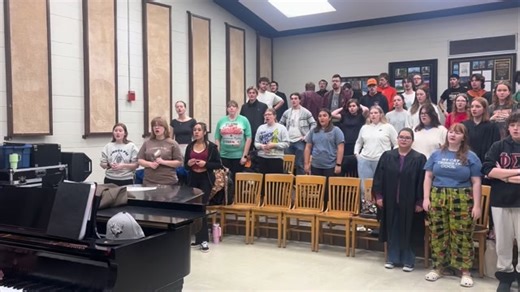 Doane Choir and Collegiate Chorale are up bright and early for Christmas festival! Everyone is a bass right now 😋 Come to our Christmas festival tonight at 7:30 or tomorrow at 3 for FREE! Donations to our music department are appreciated :) | Doane University Music Department