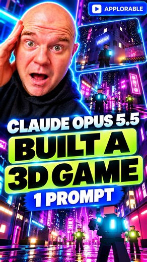 Claude Opus 5.5 Built a 3D Game From ONE Prompt #AI #ClaudeAI #shorts