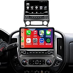 for Chevy Silverado Sierra Radio Upgrade 2014 2015 2016 2017 2018,QLED Touch Screen Stereo,8 Core CPU,Carplay Android Auto Ready,Keep OEM Camera and Steering Wheel Control