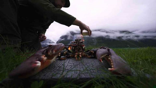 Giant lobster cooked in a pot full of butter 🦞🧈🔥 Outdoor Cooking