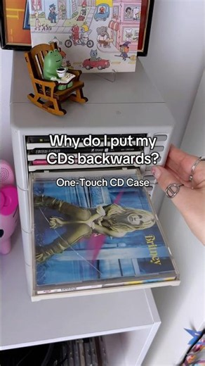 Why I put CDs backwards on my CD holder 💿 #cdcollection #cdcase #physicalmedia #coolgadgets #thrift