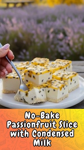 No-Bake Passionfruit Slice with Condensed Milk: Sweet, Tropical, Creamy Aussie Classic! | Cooking Lovers