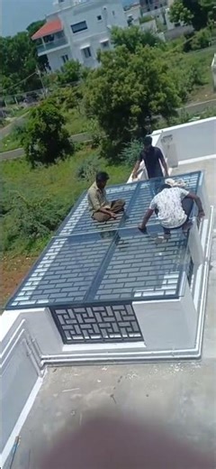 Fonal and finishing work of pergola OTS glass .....for direct sunlight