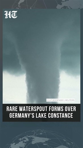 Germany Witnesses Rare Waterspout Formation Over Lake Constance | #shorts