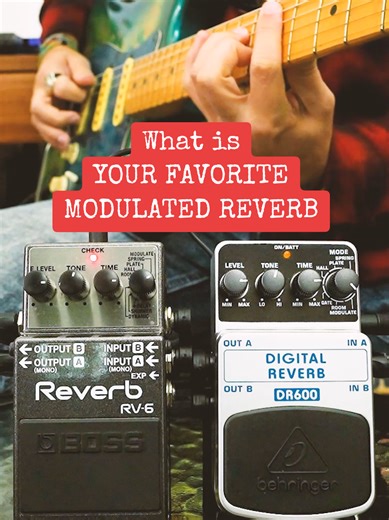 BOSS RV-6 or BEHRINGER DR600 // What's your FAVORITE MODULATED REVERB GUITAR TONE? #guitarpedals #guitartok #guitartutorial #guitar #perryfrank