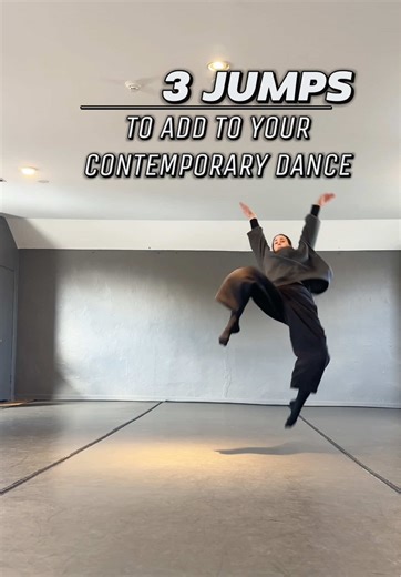 3 jumps to add to your contemporary dance ✨ These jumps translate straight into choreography and make your movement read bigger without forcing it. Save this for class. Try them in your next combo. #jumps #leaps #contemporarydance #dancetricks #dancetutorial