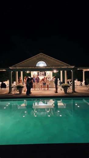 Wedding Afterparty Fun: Pool Jumping in Wedding Outfits!