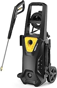 HOTO Electric Pressure Washer, Max PSI-2300, Max GPM-1.6, 5 Adjustable Nozzles, Safety Lock, Automatic Stop, IPX 5, for Cleaning Cars/Fences/Home/Patios/Driveways
