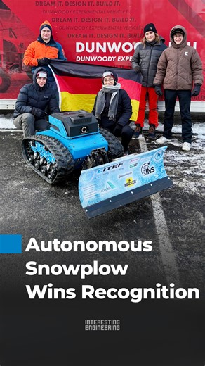 University students built an autonomous snowplow robot capable of navigating icy terrain and clearing snow without human control. Designed and tested in real winter conditions, the Lynx platform highlights the growing role of student-built robotics in autonomous field operations. | Interesting Engineering