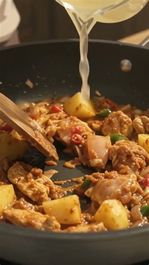Spicy Coconut Chicken Curry 🍛🥥 #foodasmr #cookingasmr #animecooking #asmrfood