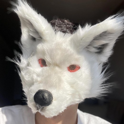 Arctic Wolf Therian Mask, OOAK Handmade White Wolf Mask, Cosplay Accessory, Universal Size Faux Fur Mask, Affordable Therian Gear and Gifts - Etsy