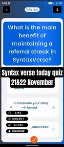 Syntax Verse quiz answers today |21&22 November Syntax Verse quiz answer|Syntax Verse quiz answer