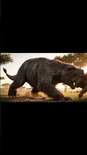 Megatherium vs. Lion: The Epic Bite! #prehistoriclife #ancienthumans #earlyhumans #humanevolution