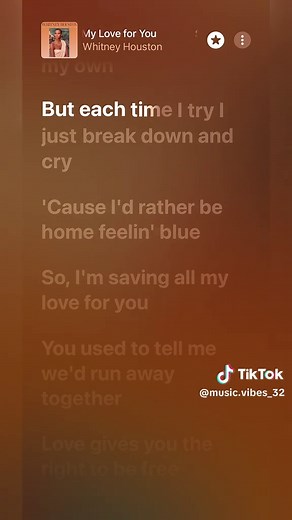 Whitney Houston - Saving All My Love for You Lyrics