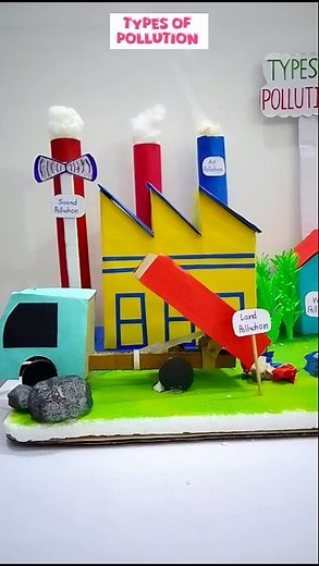Types of Pollution Model 🌍 | Easy School Project Idea #shorts