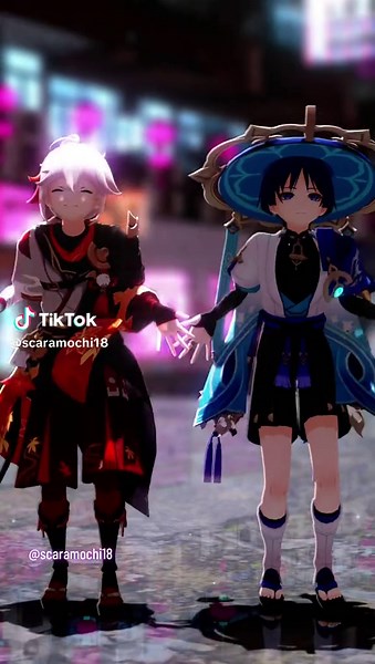 Red and Blue Motion: Scaramouche x Kazuha in Genshin Impact