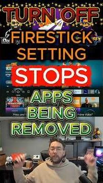 Turn Off FIRESTICK Setting STOP Apps Being REMOVED!