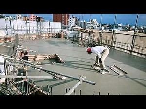 コンクリート床均し。内部と外部（タケイ防水）