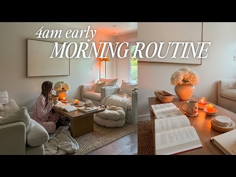4AM morning routine: how I wake up early, tips to change your life & be disciplined + workout! ☀️