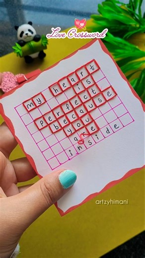 diy LOVE FILLED card for valentine❤️ #valentinesday #diycard #giftideas #crossword #lovecard #shorts