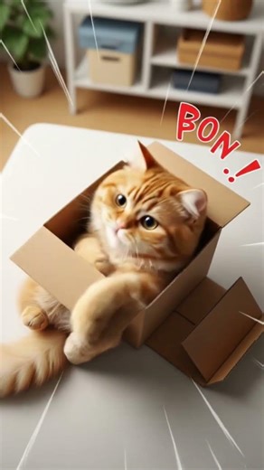 orange cat stuck in a box 😂😂🤣 #dreamscreenai #cat #funny #funnycat #viral #shorts #support #cute #1m