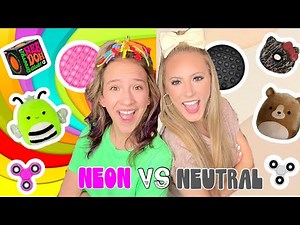 NEON ⚡️🌈 VS NETERAL 🧸🤍 LEARNING EXPRESS COLOR SHOPPING CHALLENGE!
