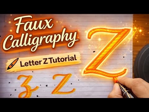 Faux Calligraphy Letter Z Tutorial ✨ (Easy for Beginners)