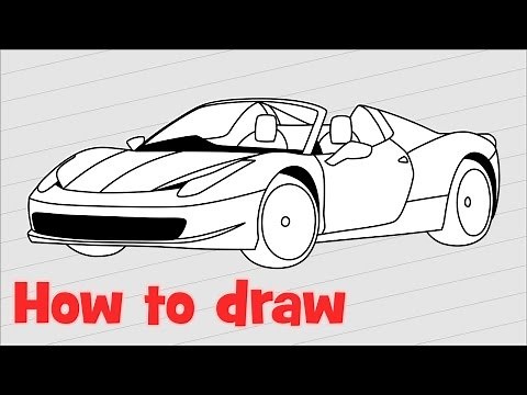 How to draw a car Ferrari 458 Spider