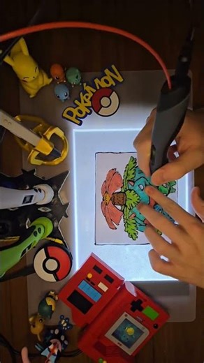 bulbasaur evolution line 3d wall art by 3d pen