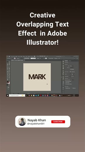 In this tutorial, you’ll learn how to design a Creative Overlapping Text Effect in Adobe Illustrator. 🚀This step-by-step guide will help you create modern and stylish typography effects that add depth and uniqueness to your designs. Perfect for beginners and professionals, this Illustrator text effect tutorial will enhance your design skills and give your projects a creative edge. #nayabkhan #nayabkhan380 #productivity #AdobeIllustrator #IllustratorTutorial #TextEffect #typographyart#Typography