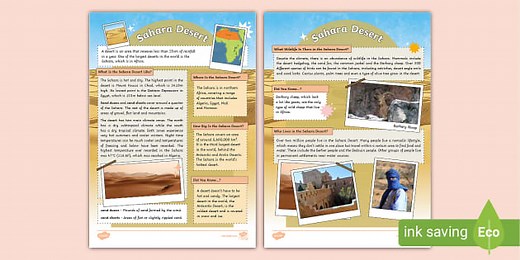 KS2 All About the Sahara Desert Fact File