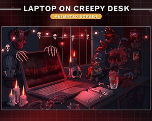 Animated Halloween Game Room Twitch Screen / Horror Laptop Desk Twitch Overlay/ Starting Soon / BRB / Stream Ending / Creepy Room - Etsy