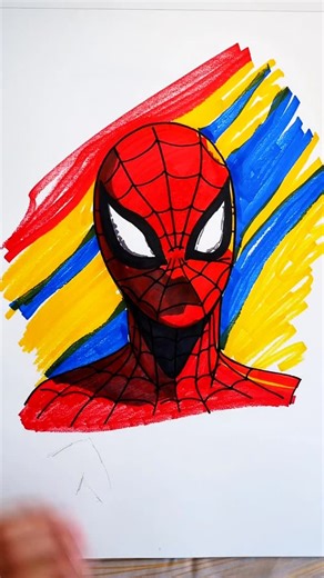 Strovia on Instagram‎: "رسم و تلوين سبايدر مان ❤️💙#spiderman #drawing #instagood #art #سبايدرمان #cartoon #movie"‎