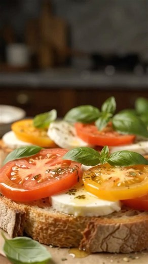 Rustic Tomato & Mozzarella Bruschetta 🍅 | Easy Italian-Inspired Appetizer
