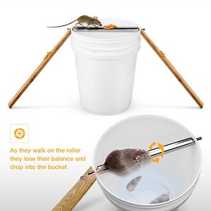 [Hot Item] Metal Rolling Log Bucket Rodents Mouse Trap No Poison Mice Killer for Home Farm Garden Warehouse