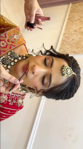 Bride getting ready at Winsome by Simran Studio #bridalmakeup #bridalhairstyle #bridalmakeupandhair