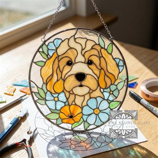 Stained Glass Dog Pattern - Etsy