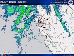 4.6K views · 45 reactions | Radar Update 1:00 PM - Scattered light rain continues to stream across the North Bay & portions of the Bay Area early this afternoon. Conditions deteriorate quickly later tonight though. Expect periods of heavy rain & very strong winds overnight through late Saturday AM. #cawx | US National Weather Service San Francisco Bay Area/Monterey California | Facebook