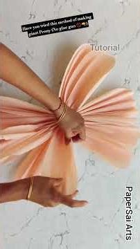 Just one roll Giant Crepe Paper Peony, No glue gun, Flores de papel Crepe ‪@PaperSaiarts‬